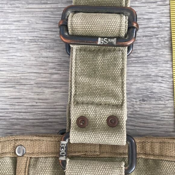 Rare G-Star Olive Green Khaki Canvas Tote Bag Adjustable Straps Street Military - Picture 9 of 16